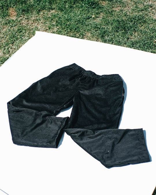 LOUNGE CORD PANTS - BLACK