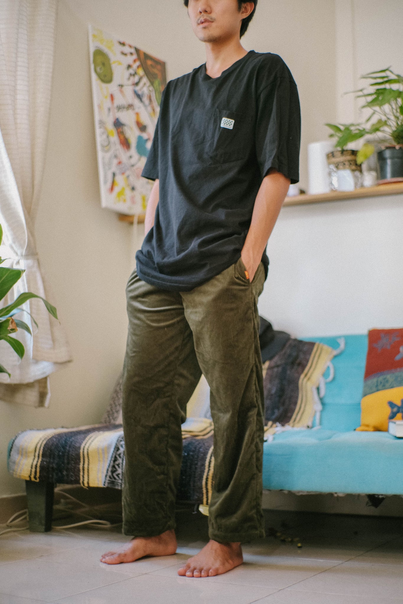 LOUNGE CORD PANTS - GREEN – FLVX CO.